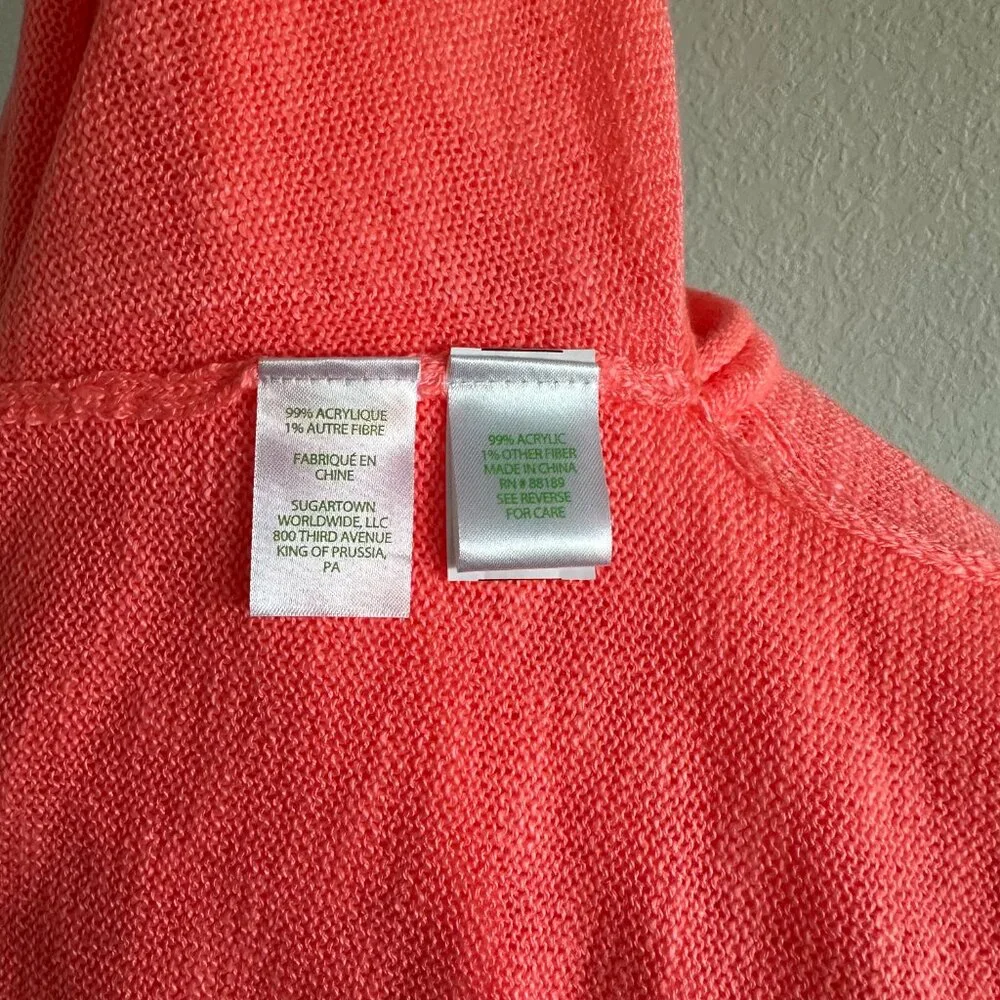 NWT Lilly Pulitzer “SUNNY” Danette Sweater – Papaya Punch Sunny Intarsia Size: L - Picture 9 of 10